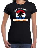 Zwart fan shirt kleding holland we are the champions ek wk voor dames kopen