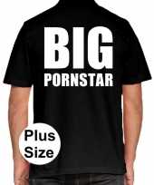 Zwart plus size big pornstar polo t-shirt voor heren kopen