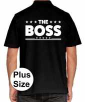 Zwart plus size the boss polo t-shirt voor heren kopen