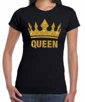 Zwart queen met gouden kroon t-shirt dames kopen