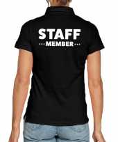 Zwart staff member polo shirt voor dames kopen