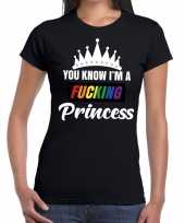 Zwart you know i am a fucking princess t-shirt dames kopen