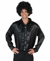 Zwarte rouche overhemd voor heren kopen 10132058